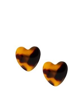 ASOS-Pieces Noma Tort Heart Stud Earrings