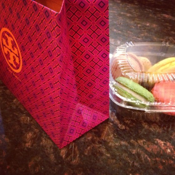 How I started my three day weekend-with Tory Birch and macaroons
